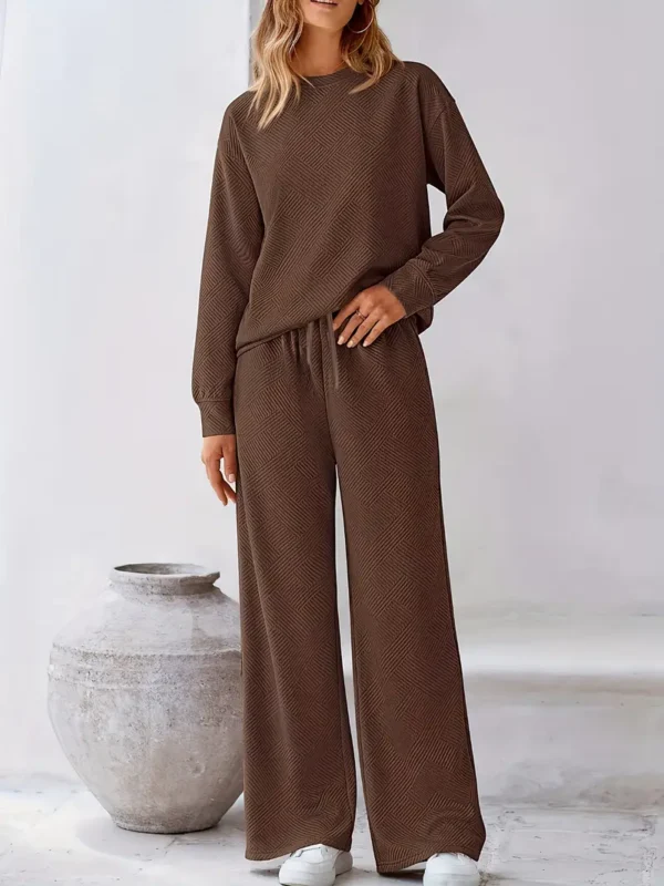 Cozy Sweatshirt Two-Piece Set – Solid Color Loungewear