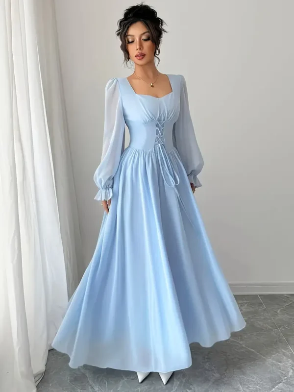Chiplar Light Blue Chiffon Maxi Dress - Image 5