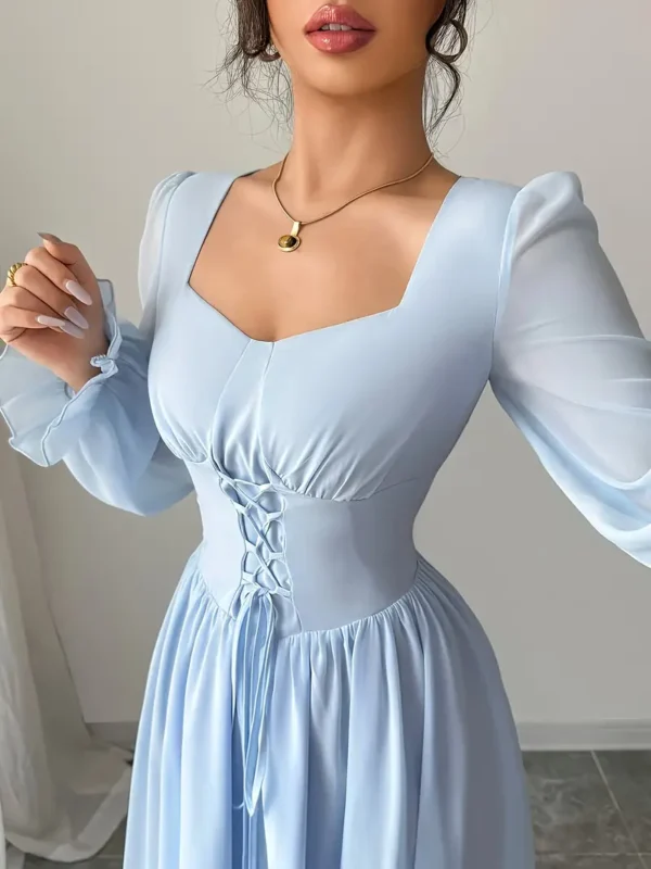 Chiplar Light Blue Chiffon Maxi Dress - Image 2
