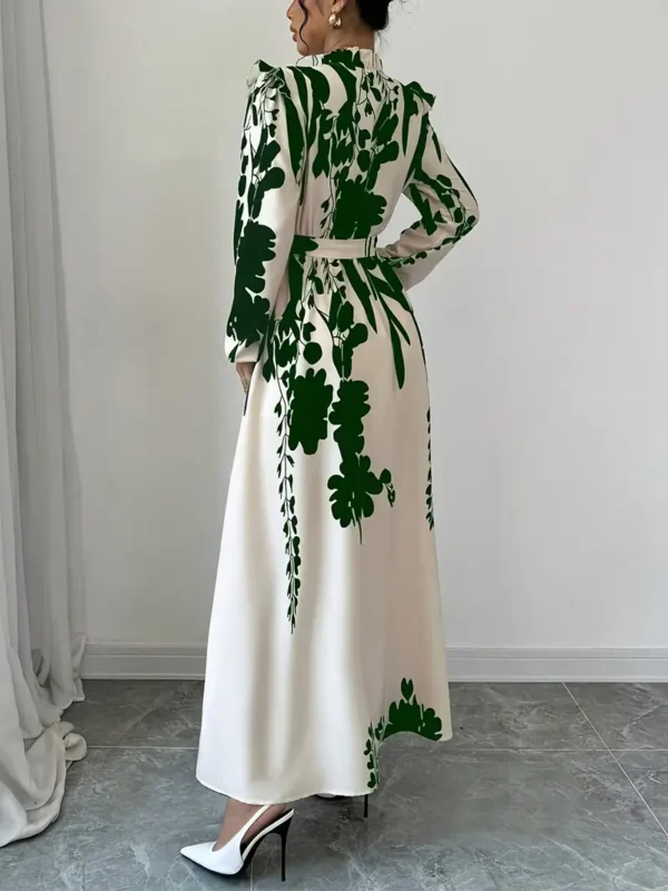 Elegant Floral Print Long Sleeve Dress - Image 4