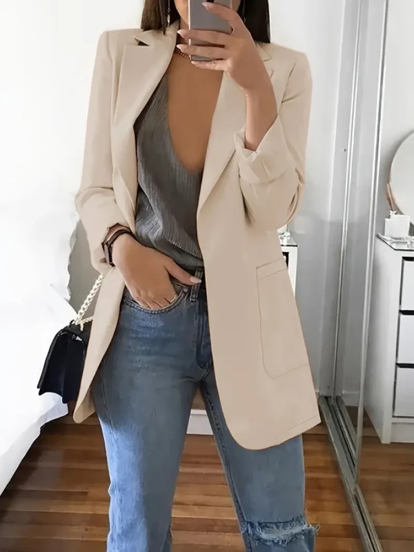 Elegant Structured Blazer – Timeless H-Silhouette Jacket